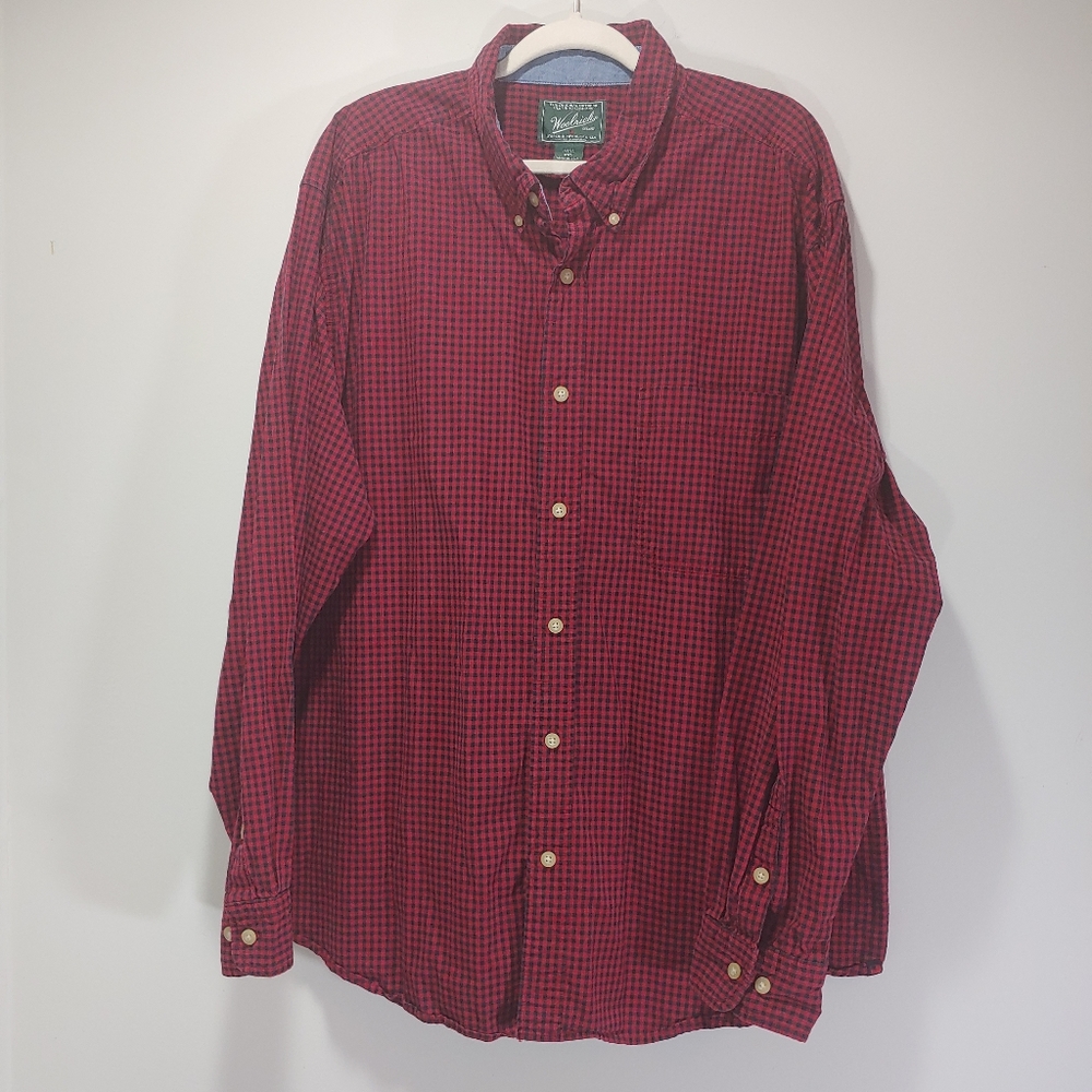 Woolrich Checked Pattern Button Down Shirt Red/ B… - image 1